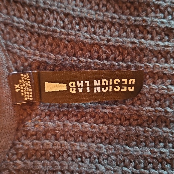 Design Lab Lord & Taylor Black Ribbed Cardigan - Picture 3 of 6